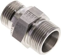 Złączka hydrauliczna prosta, uszczelnienie elastomerowe, gwint G 1/2"-16 S (M24x1,5), z podkładką, stal nierdzewna