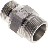 Złączka hydrauliczna prosta, uszczelnienie elastomerowe, gwint G 1/2"-16 S (M24x1,5), z podkładką, stal nierdzewna