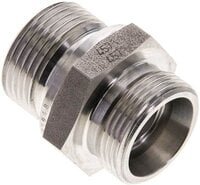 Złączka hydrauliczna prosta, uszczelnienie elastomerowe, gwint G 3/4"-18 L (M26x1,5), z podkładką, stal nierdzewna