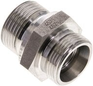 Złączka hydrauliczna prosta, uszczelnienie elastomerowe, gwint G 3/4"-18 L (M26x1,5), z podkładką, stal nierdzewna