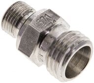 Złączka hydrauliczna prosta, uszczelnienie elastomerowe, gwint G 1/8"-8 L (M14x1,5), z podkładką, stal nierdzewna