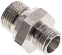 Złączka hydrauliczna prosta, uszczelnienie elastomerowe, gwint G 3/8"-8 L (M14x1,5), z podkładką, stal nierdzewna
