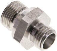 Złączka hydrauliczna prosta, uszczelnienie elastomerowe, gwint G 3/8"-8 L (M14x1,5), z podkładką, stal nierdzewna