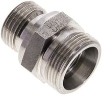 Złączka hydrauliczna prosta, uszczelnienie elastomerowe, gwint G 1/2"-18 L (M26x1,5), z podkładką, stal nierdzewna