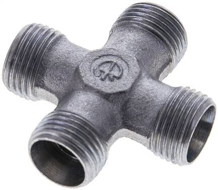 Czwórnik hydrauliczny, gwintowany, 12 L (M18x1,5), stal ocynkowana