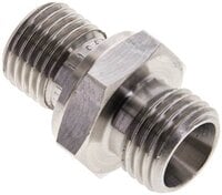 Złączka hydrauliczna prosta, gwint G 1/4"-8 L (M14x1,5), stal nierdzewna