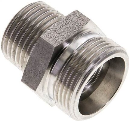 Złączka hydrauliczna prosta, gwint R 1/2"-18 L (M26x1,5), stal nierdzewna