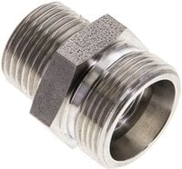 Złączka hydrauliczna prosta, gwint R 1/2"-18 L (M26x1,5), stal nierdzewna