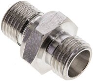 Złączka hydrauliczna prosta, uszczelnienie elastomerowe, gwint G 1/4"-8 L (M14x1,5), z podkładką, stal nierdzewna