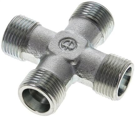 Czwórnik hydrauliczny, gwintowany, 12 S (M20x1,5), stal ocynkowana