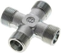 Czwórnik hydrauliczny, gwintowany, 12 S (M20x1,5), stal ocynkowana