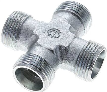 Czwórnik hydrauliczny, gwintowany, 20 S (M30x2), stal ocynkowana