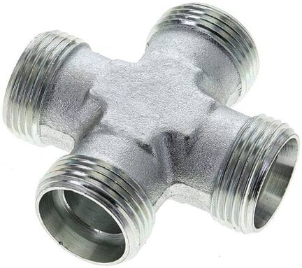 Czwórnik hydrauliczny, gwintowany, 22 L (M30x2), stal ocynkowana