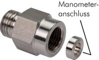 Złączka hydrauliczna do manometru G 1/2"-10 S (M18x1,5), stal nierdzewna
