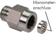 Złączka hydrauliczna do manometru G 1/2"-10 S (M18x1,5), stal nierdzewna