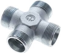 Czwórnik hydrauliczny, gwintowany, 25 S (M36x2), stal ocynkowana