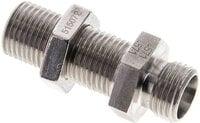 Złączka hydrauliczna prosta, grodziowa, gwint 10 L (M16x1,5), stal nierdzewna