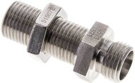 Złączka hydrauliczna prosta, grodziowa, gwint 10 L (M16x1,5), stal nierdzewna