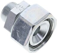 Złączka prosta hydrauliczna, redukcyjna, 28 L-15 L (M22x1,5), uszczelnienie stożkowe, stal ocynkowana