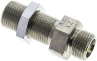 Złączka hydrauliczna prosta, grodziowa, gwint 10 S (M18x1,5), stal ocynkowana