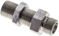 Złączka hydrauliczna prosta, grodziowa, gwint 10 S (M18x1,5), stal nierdzewna