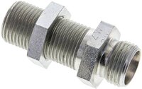 Złączka hydrauliczna prosta, grodziowa, gwint 12 L (M18x1,5), stal ocynkowana