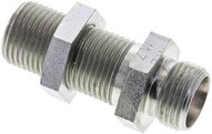 Złączka hydrauliczna prosta, grodziowa, gwint 12 L (M18x1,5), stal ocynkowana