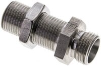 Złączka hydrauliczna prosta, grodziowa, gwint 12 L (M18x1,5), stal nierdzewna