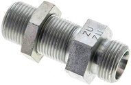 Złączka hydrauliczna prosta, grodziowa, gwint 12 S (M20x1,5), stal ocynkowana
