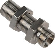 Złączka hydrauliczna prosta, grodziowa, gwint 38 S (M52x2), stal nierdzewna