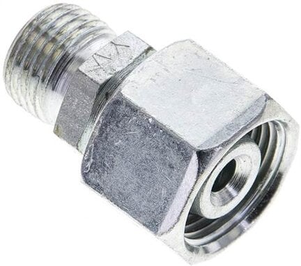 Złączka prosta hydrauliczna, redukcyjna, 12 S-8 S (M16x1,5), uszczelnienie stożkowe, stal ocynkowana