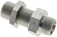 Złączka hydrauliczna prosta, grodziowa, gwint 14 S (M22x1,5), stal ocynkowana