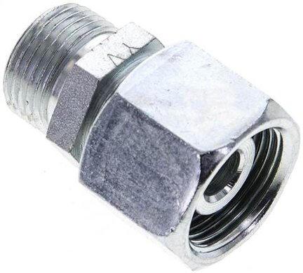 Złączka prosta hydrauliczna, redukcyjna, 14 S-12 S (M20x1,5), uszczelnienie stożkowe, stal ocynkowana