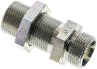 Złączka hydrauliczna prosta, grodziowa, gwint 15 L (M22x1,5), stal ocynkowana