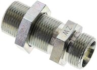 Złączka hydrauliczna prosta, grodziowa, gwint 15 L (M22x1,5), stal ocynkowana