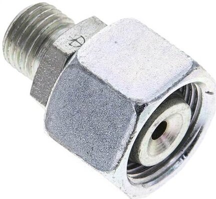 Złączka prosta hydrauliczna, redukcyjna, 14 S-6 S (M14x1,5), uszczelnienie stożkowe, stal ocynkowana