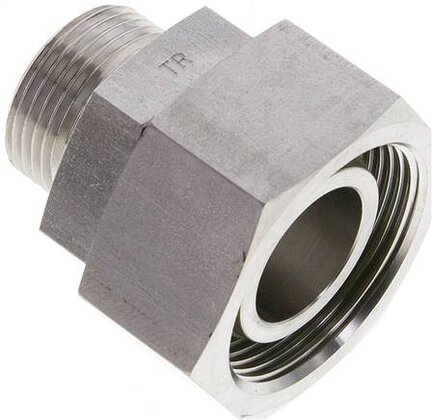 Złączka prosta hydrauliczna, redukcyjna, 30 S-20 S (M30x2), uszczelnienie stożkowe, stal nierdzewna
