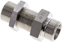 Złączka hydrauliczna prosta, grodziowa, gwint 16 S (M24x1,5), stal nierdzewna