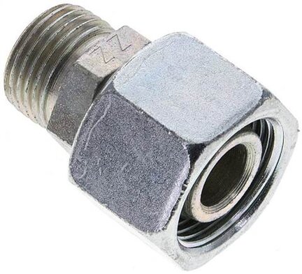 Złączka prosta hydrauliczna, redukcyjna, 15 L-12 L (M18x1,5), uszczelnienie stożkowe, stal ocynkowana