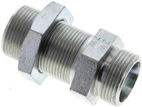 Złączka hydrauliczna prosta, grodziowa, gwint 18 L (M26x1,5), stal ocynkowana