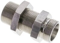 Złączka hydrauliczna prosta, grodziowa, gwint 18 L (M26x1,5), stal nierdzewna