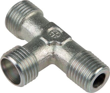 Trójnik hydrauliczny LE, gwinty zewnętrzne M 22x1,5 (stożkowy)-18 L (M26x1,5), stal ocynkowana