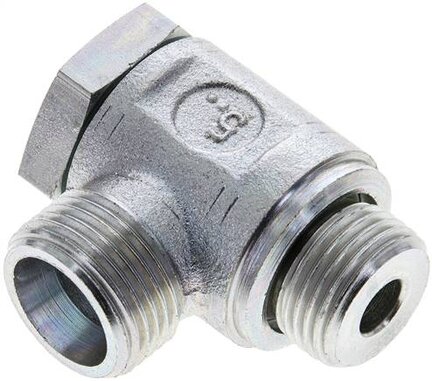 Złączka hydrauliczna kątowa Banjo, nastawna, gwint M 18x1,5-12 S (M20x1,5), stal ocynkowana