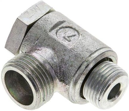Złączka hydrauliczna kątowa Banjo, nastawna, G 3/8" 12 S (M20x1,5), stal ocynkowana