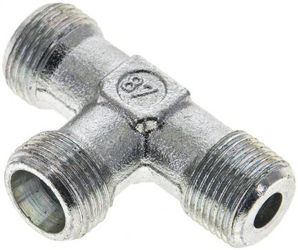 Trójnik hydrauliczny LE, gwinty R 3/8"-10 S (M18x1,5), stal ocynkowana