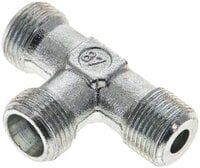 Trójnik hydrauliczny LE, gwinty R 3/8"-10 S (M18x1,5), stal ocynkowana