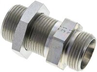 Złączka hydrauliczna prosta, grodziowa, gwint 22 L (M30x2), stal ocynkowana
