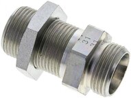 Złączka hydrauliczna prosta, grodziowa, gwint 22 L (M30x2), stal ocynkowana