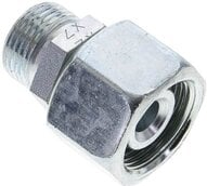Złączka prosta hydrauliczna, redukcyjna, 16 S-12 S (M20x1,5), uszczelnienie stożkowe, stal ocynkowana