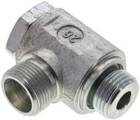 Złączka hydrauliczna kątowa Banjo, nastawna, G 1/2" 14 S (M22x1,5), stal ocynkowana